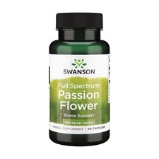 SWANSON Full-Spectrum Passion Flower 500mg (Stress Support) 60 Capsules