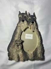 Marco de fotos de resina 3D Schnauzer perro mamá papá cachorro soporte de fotos 3,5x5