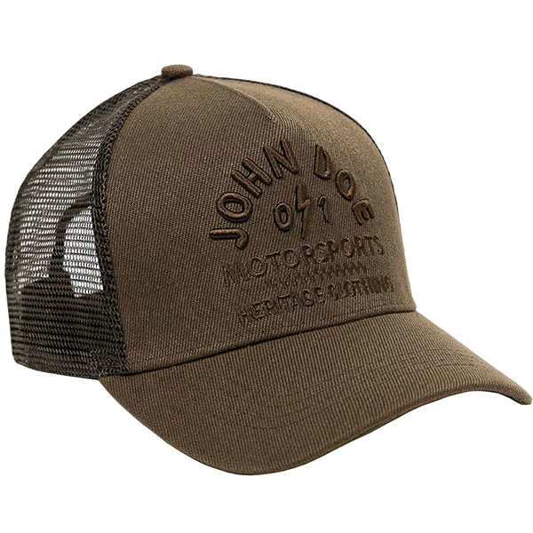 John Doe Trucker Cap Motorbike Motorcycle Casual Wear Hat - Brown Heritage