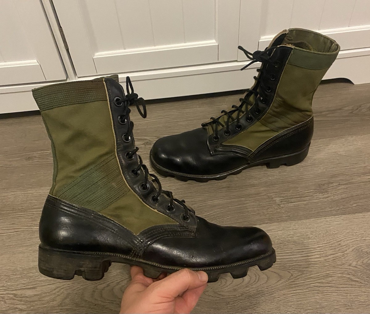 Vintage 60s RO SEARCH Military Jungle Boots Vietnam War Spike