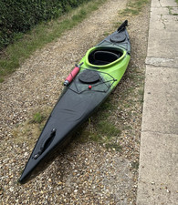 Single Seat Black & Green Sit-In Kayak with Deck Hatch for Storage