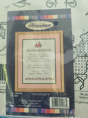 Granddaughter Stamped Cross Stitch Kit Herrschners Embroidery NEW
