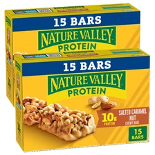 Nature Valley Protein Chewy Snack Bars, Salted Caramel Nut, 30 Bars, 21.3 oz