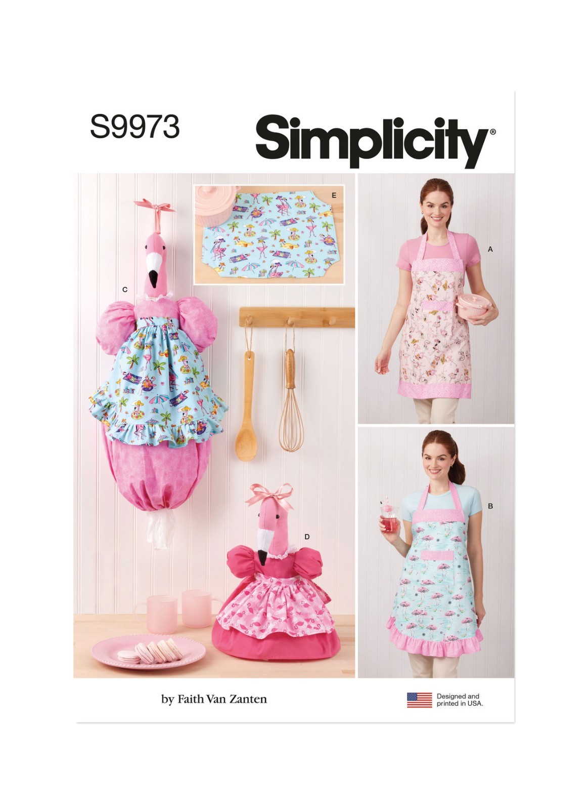 SIMPLICITY 9973 KITCHEN ACCESSORIES Sewing Pattern APRON HOLDER TEA COZY TRIVET