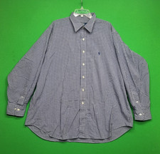 Polo Ralph Lauren Andrew Button Down Shirt Mens Size 18 34/35 Blue/White Gingham