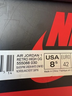 Jordan Air Jordan 1 Retro High OG Pine Green 2.0 555088-030 High Top Sneaker