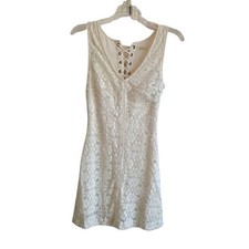 Hollister White Lace Dress Sleeveless Mini Cutout Back Cocktail Party
