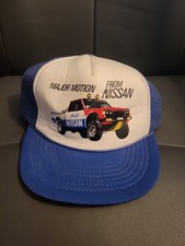 Vintage Nissan Major Motion Truck Trucker Facing Hat Snap Back Strap Broken 80s