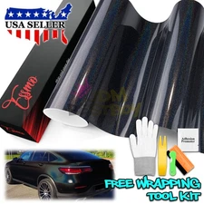 ESSMO PET Laser Flip Gloss Black Auto Car Vehicle Vinyl Wrap Decal Sticker Sheet