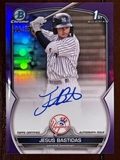 Bowman 2022 Chrome 1st Jesus Bastidas Purple Refractor /250 Auto Yankees
