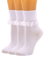 Women s Lace Ruffle Ankle Socks Frilly Fashion Princess Ladies Girl