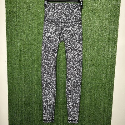 Lululemon Wunder Under Pant High Rise Mini Cinder Lace Women s Size 4 E4