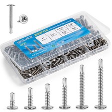 200PCS Sheet Metal Self-Drilling Screws Assortment Kit - 8 Truss Head Stainless