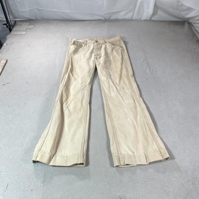 Vintage Lee Jeans Mens 30x29 Beige Relaxed Bootcut Denim Western Pants Cowboy