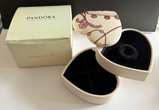 Pandora Jewelry Heart Shaped Leather Box Trinket Storage Bracelet Charms Velvet
