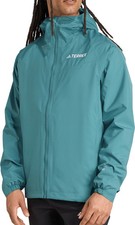 Image of adidas Terrex Multi 2L Rain.RDY Mens Walking Jacket Green Waterproof Hooded Coat