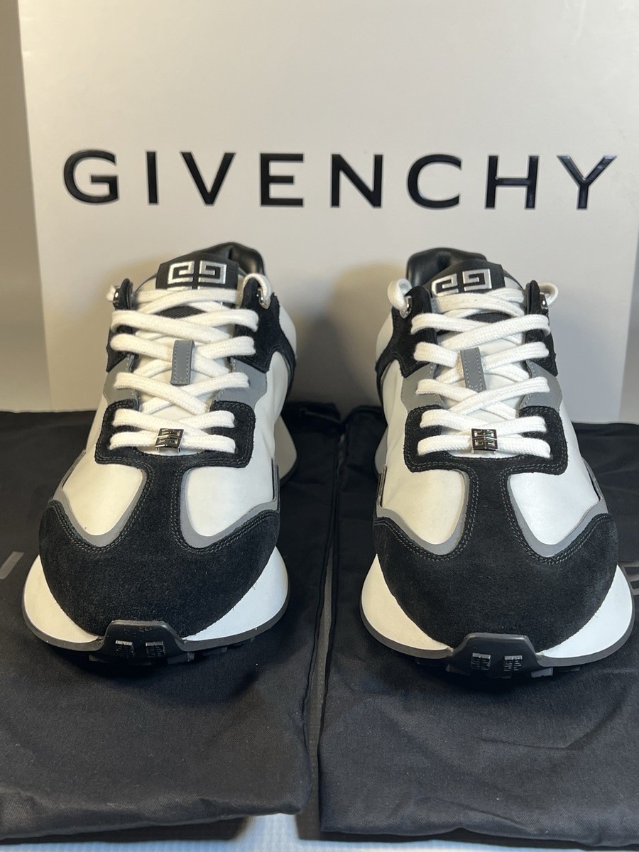 Givenchy GIV Runner Sneakers Black Grey White EU 41 US 8 New Full