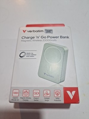 Verbatim Charge 'n' Go Powerbank, 20000mAh, Magnetic Wireless 