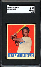 1948 Leaf #91 Ralph Kiner HOF SGC 4 DEAD CENTERED PWCC-E