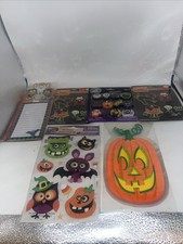 Lot Of Halloween Items - Magnets, Erasers, Stickers, Notebook, Cellophane Bags