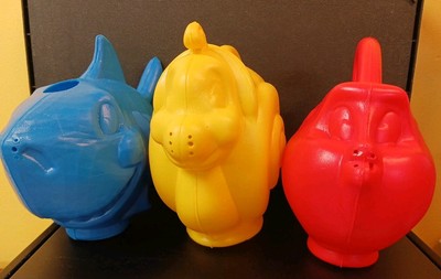 Amloid Toy Watering Can Lot (3) Molded Plastic Sand Toys