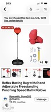 Reflex Boxing Bag with Stand Adjustable Freestanding Punching Speed Ball w/Glove