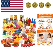 122 Piece Pretend Food Set for Kids - Food Toys for Kids Kitchen Set - Preten...