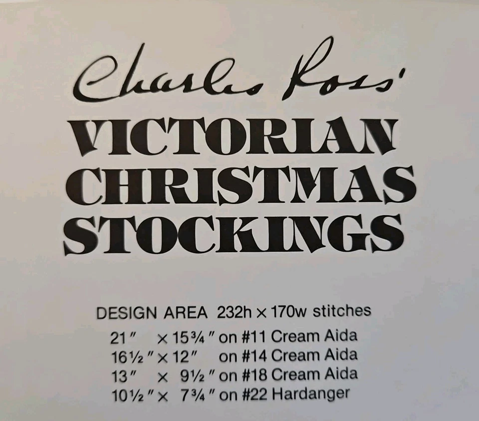 Charles Ross Victorian Christmas Stocking VISIONS Counted Cross Stitch Pattern - Image 4 of 4