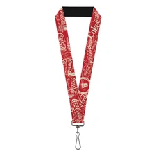 Buckle-Down The Coca-Cola Company Lanyard, Vintage Coca Cola Coke Icons and Ad L