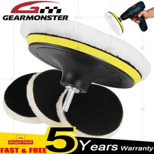 Car Polisher Gross Wool Wheel Mop Polishing Pads For Drill Buffer Waxing Kit NEW