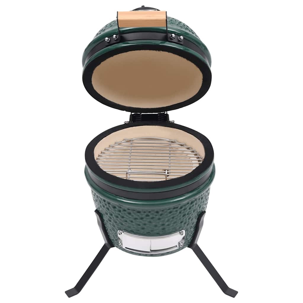 Barbecue Affumicatore 2 in 1 Kamado in Ceramica 56 cm Verde 2805559