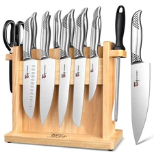 Kitchen Knife Set, Japanese Chef Knife Sets with Magnetic Block Holder, Sharp...