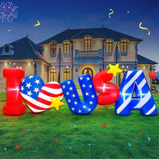 4th of July Inflatable - 8FT Large I Love USA LED Patriotic Yard Lawn Decor