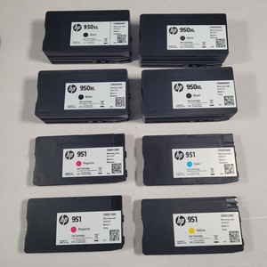Lot of 8 Genuine HP 950XL 951XL Ink Cartridges Black Cyan Magenta Yellow OEM