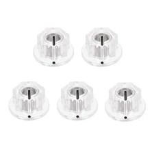 5Pcs ABS and Copper Potentiometer Knobs 1/4" Volume Control Top Hats Clear