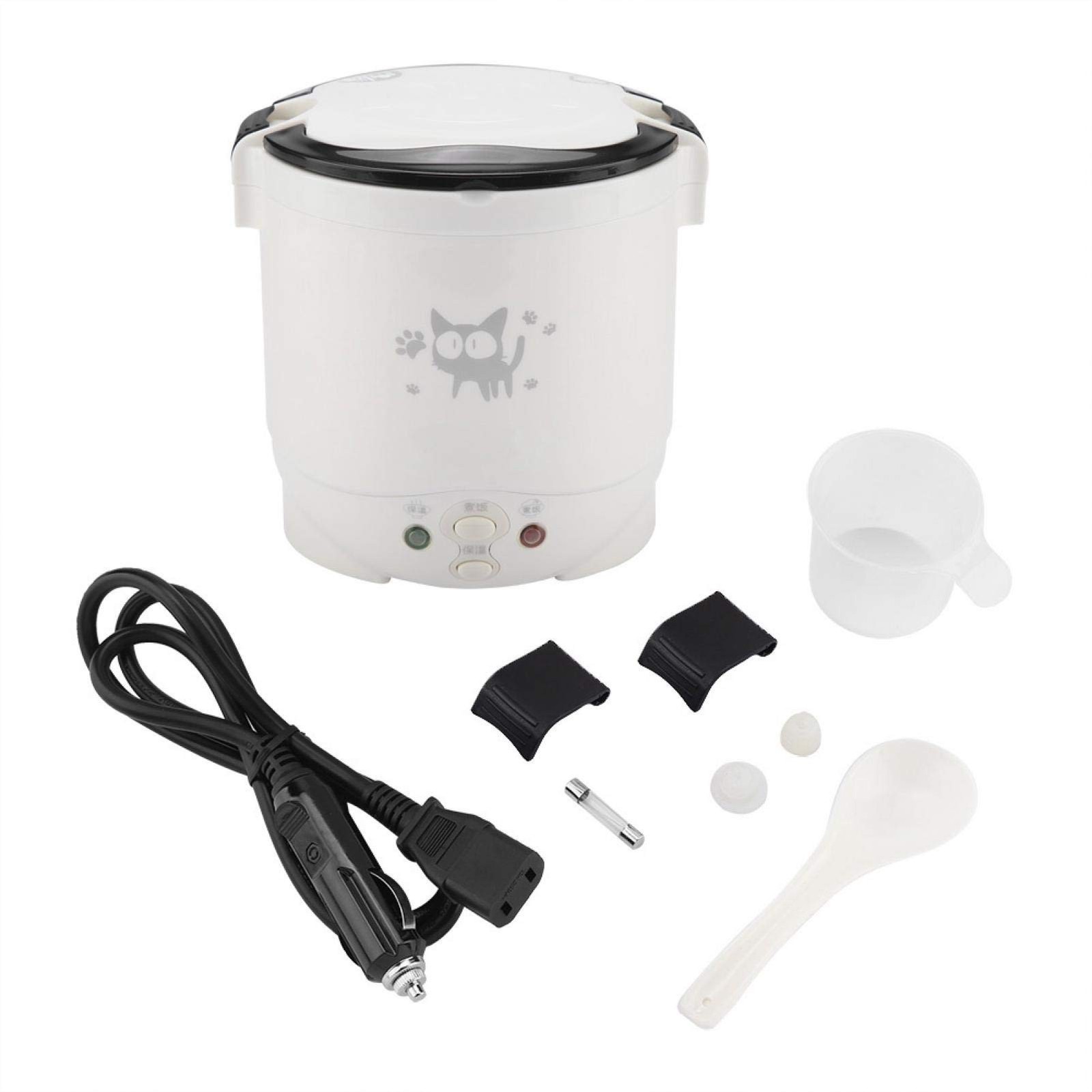 Mini Rice Cooker, 1L 12v Portable Rice Maker Electric Lunch Box for Car Food ...