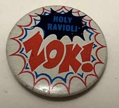 1966 Creative House Batman Holy Ravioli Zok! Lapel Pin with Back