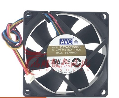 1PC AVC DATA0825B8S 8025 48V 0.20A 8CM large air volume dual   cooling fan  *la