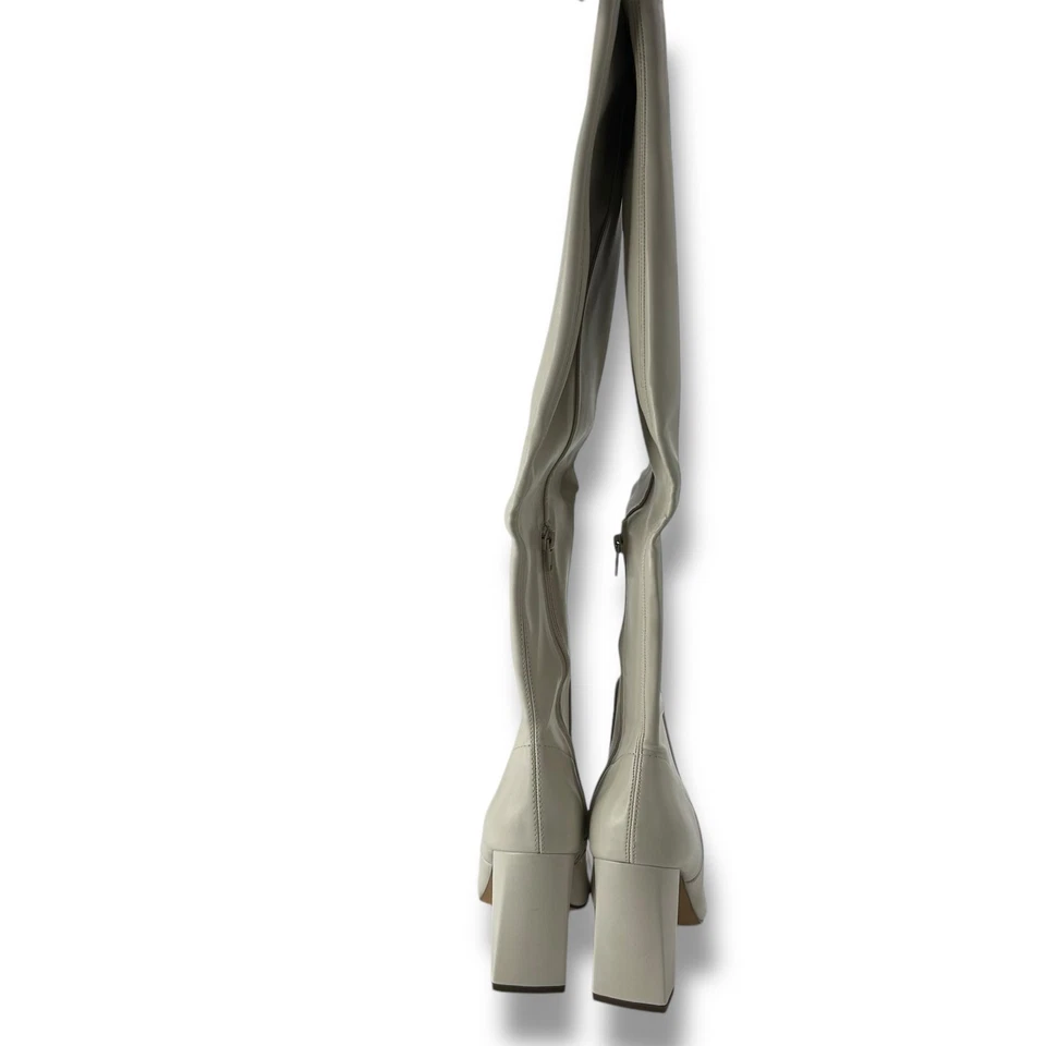NEW Wild Pair Bone White Over the Knee boots Size 9 Quiet Luxury Faux Leather - Image 4 of 4