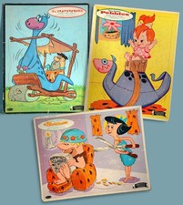 1960s Flintstones 3 Frame Tray Puzzles Hanna-Barbera Whitman Fred Barney Pebbles