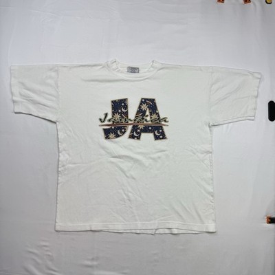 Vintage made in Jamaica T-shirt Sz L Reggaetees 21.5x23.5 in JA Graphic Print