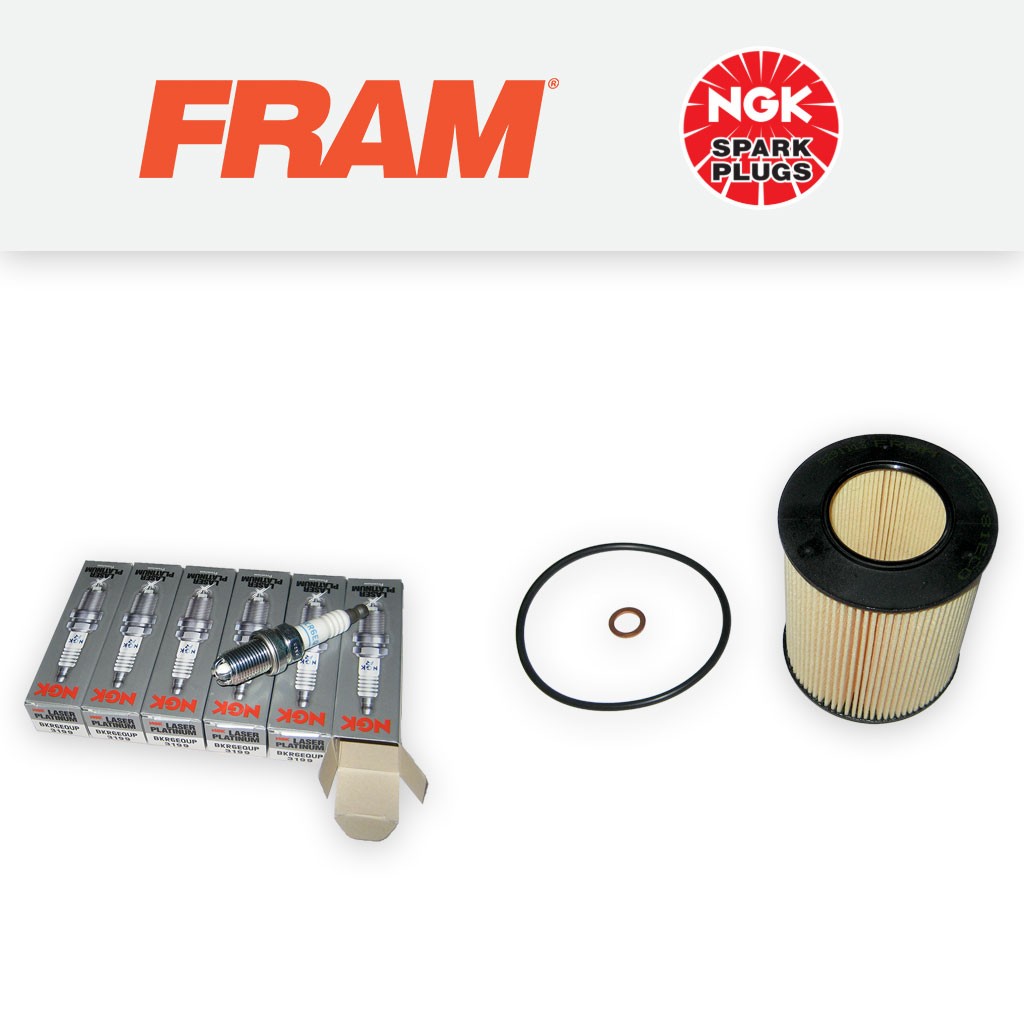 SERVICE KIT BMW 3 SERIES 328I E46 FRAM OIL FILTER NGK SPARK PLUGS (1998-2000)