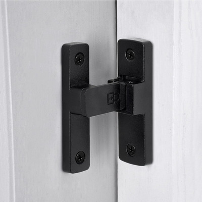 2 Packs Matte Black 90 Degree Zinc Alloy Barn Door Latch, Premium Flip Gate Lock