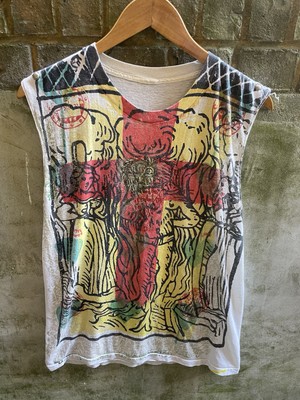 Vintage 1980s Aritistique Et Sentimental Blue Magic Punk Mosquitoehead Tee