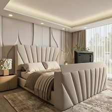 Mullet Sunshine TV Bed Frame In Plush Velvet Fabric In UK All Sizes & All Colour