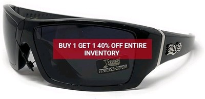 LOCS Rectangular Gangster Black Shades Mens Designer Sunglasses Cholo Dark Lens