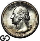 1932-S Washington Quarter, Nice Mint Luster, Original Toning Gem BU++ Key Date!