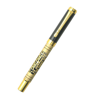140mm Stainless steel Luoshi Labyrinth Fountain Pen Gold Plated Steel Nib Pen D