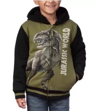 Jurassic World Boys Girls Hoodie Multicolor Plush Pockets Full-Zip Universal