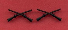 Infantry Badges showing Crossed Rifles subdued black colored USA Made